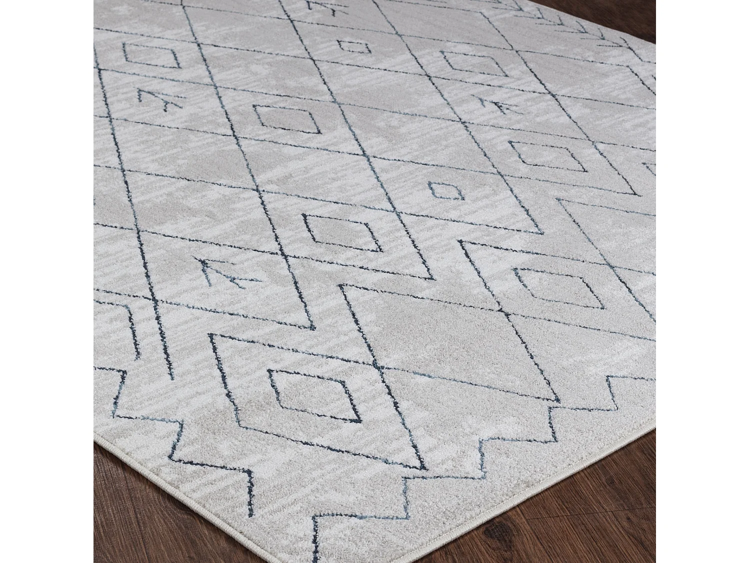 Tapis Berbère Ethnique - Blanc/Bleu - 80x150cm - FABIA