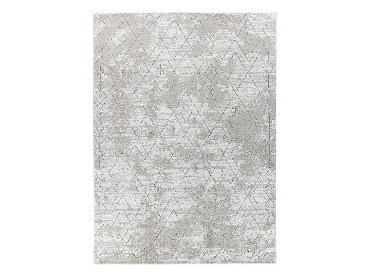 Tapis Berbère Ethnique - Blanc/Gris - 80x150cm - FABIA
