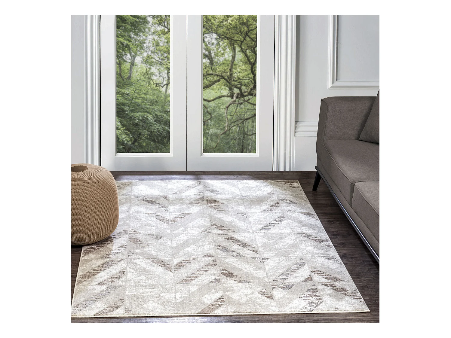 Tapis Scandinave Moderne - Blanc/Gris - 120x170cm - DIANA