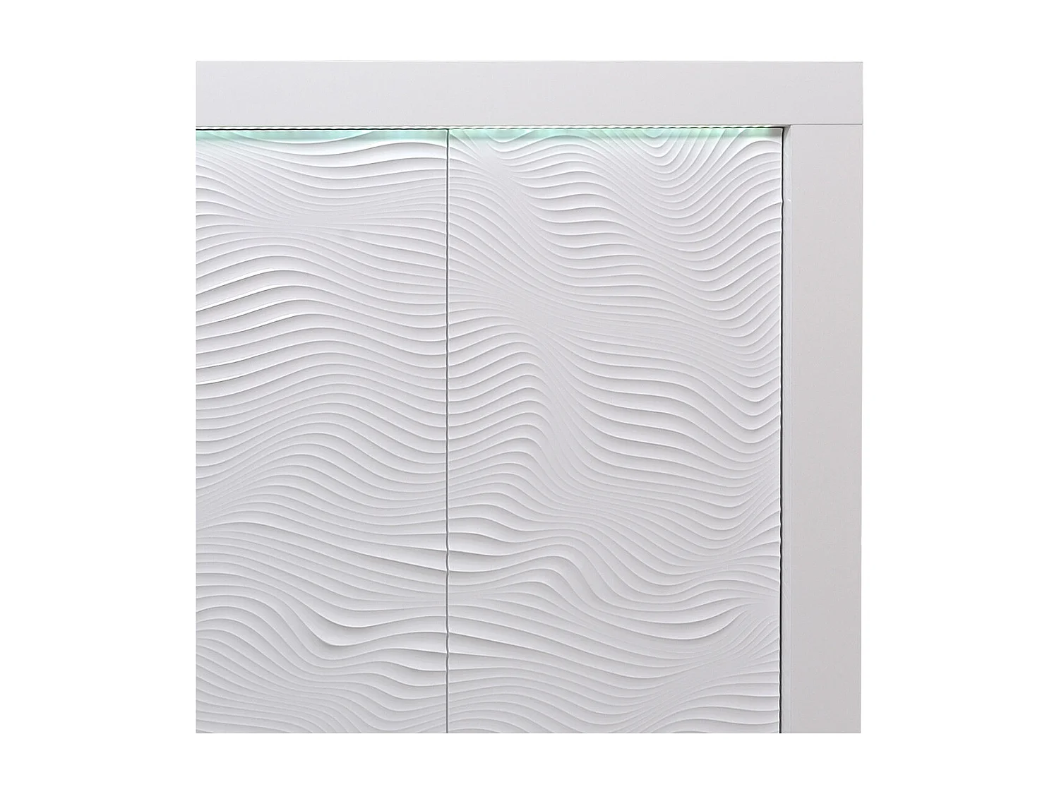 DAYTON WHITE - Meuble de Rangement 2 Portes Laqué Blanc et Leds