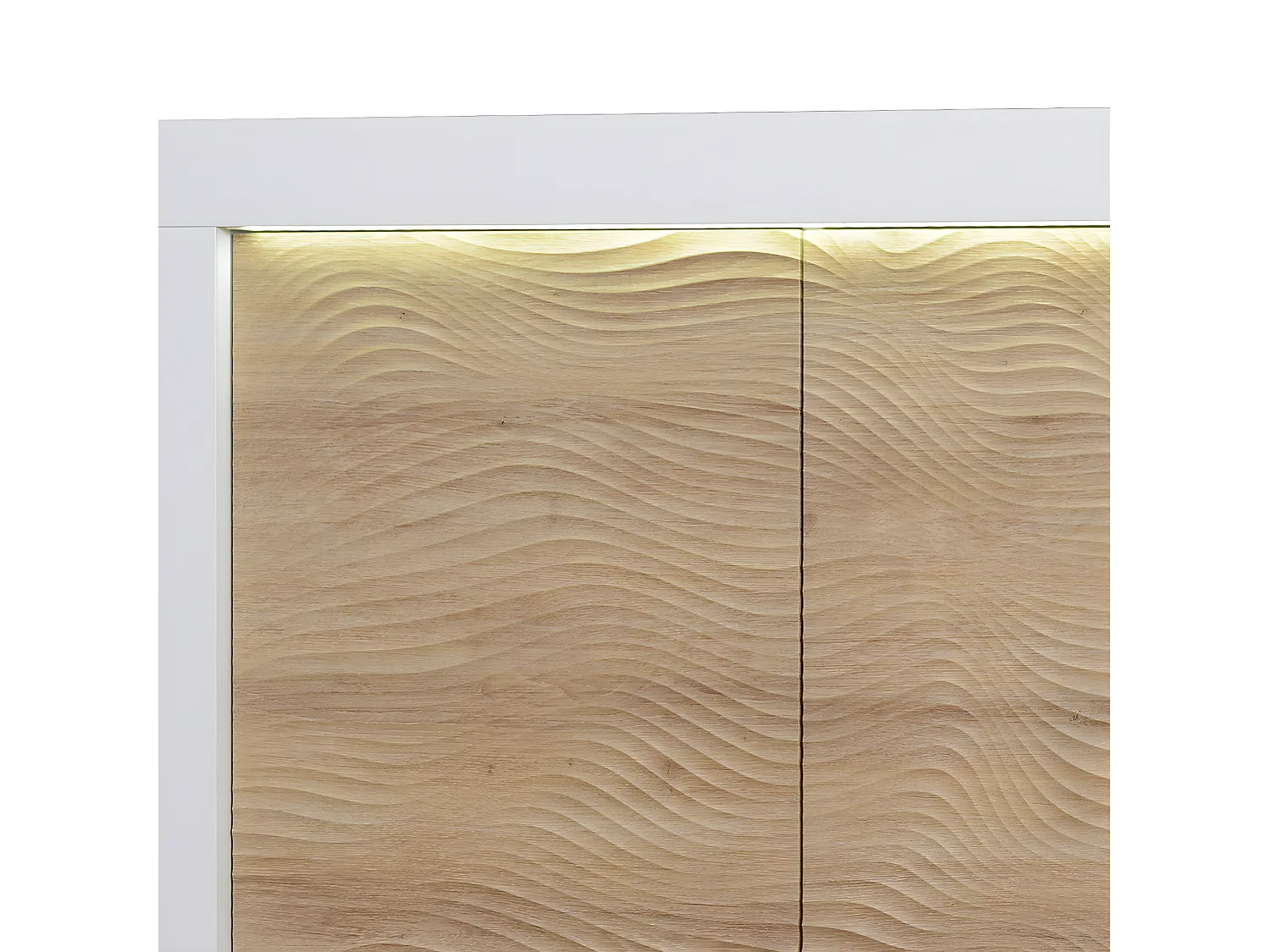 DAYTON OAK - Meuble de Rangement 2 Portes Effet Chêne et Leds