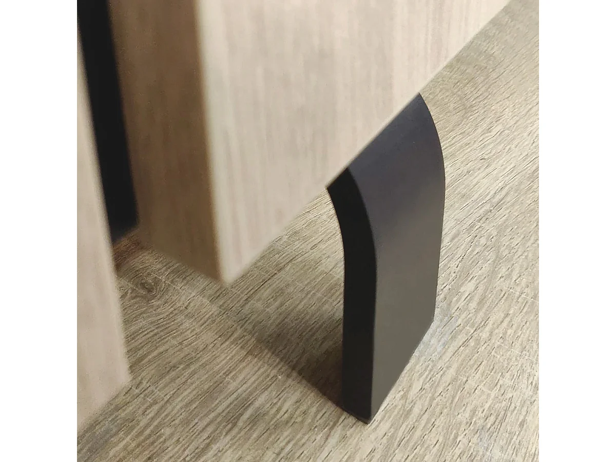 YUMA - Buffet 3 Portes Industriel Effet Chêne et Métal