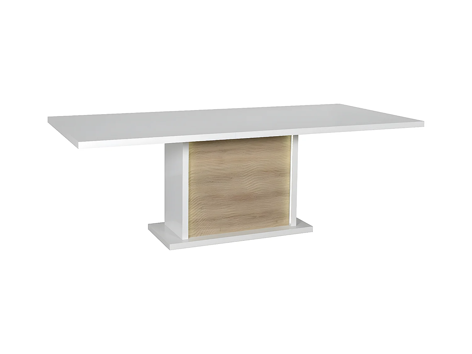 DAYTON OAK - Table Allongeable 180-225cm Effet Chêne et Leds