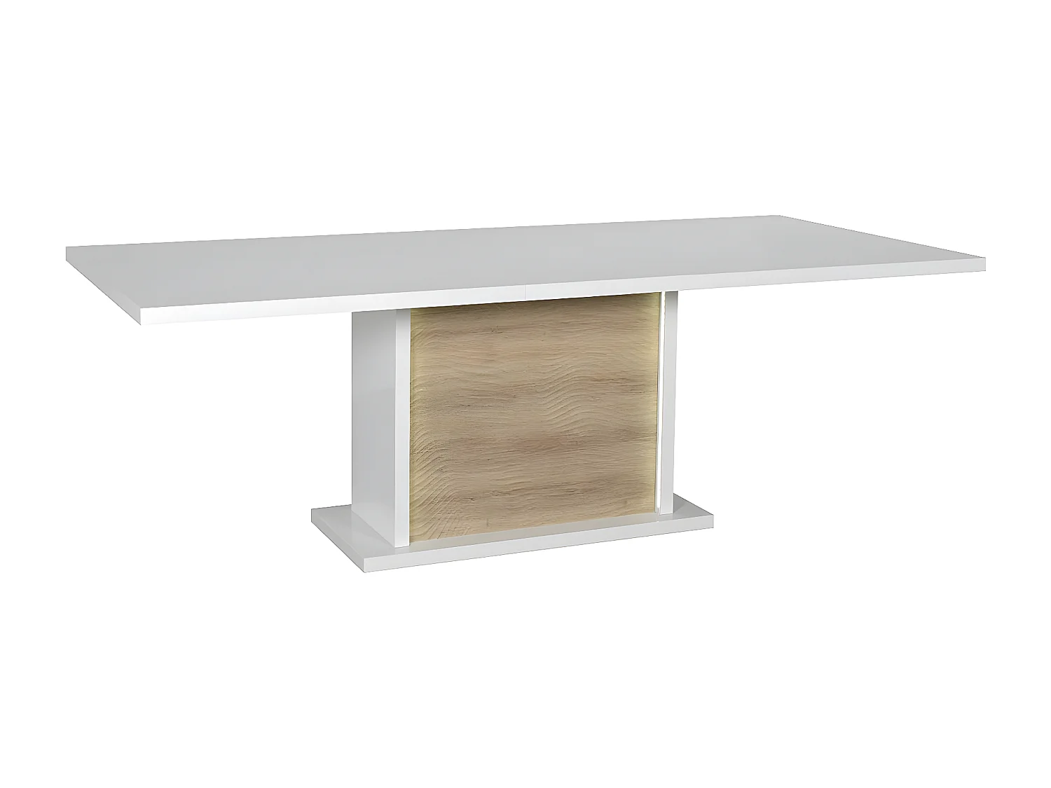 DAYTON OAK - Table Allongeable 180-225cm Effet Chêne et Leds