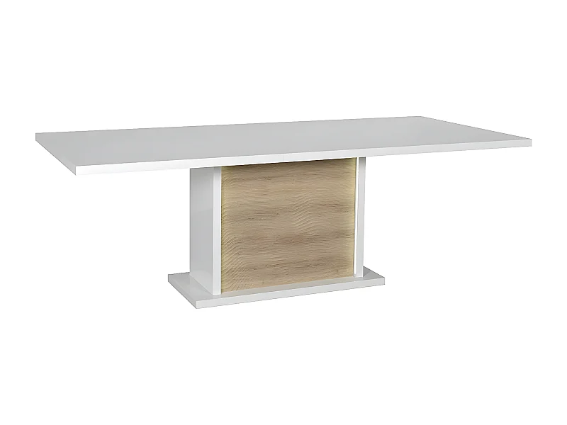 DAYTON OAK - Table Allongeable 180-225cm Effet Chêne et Leds