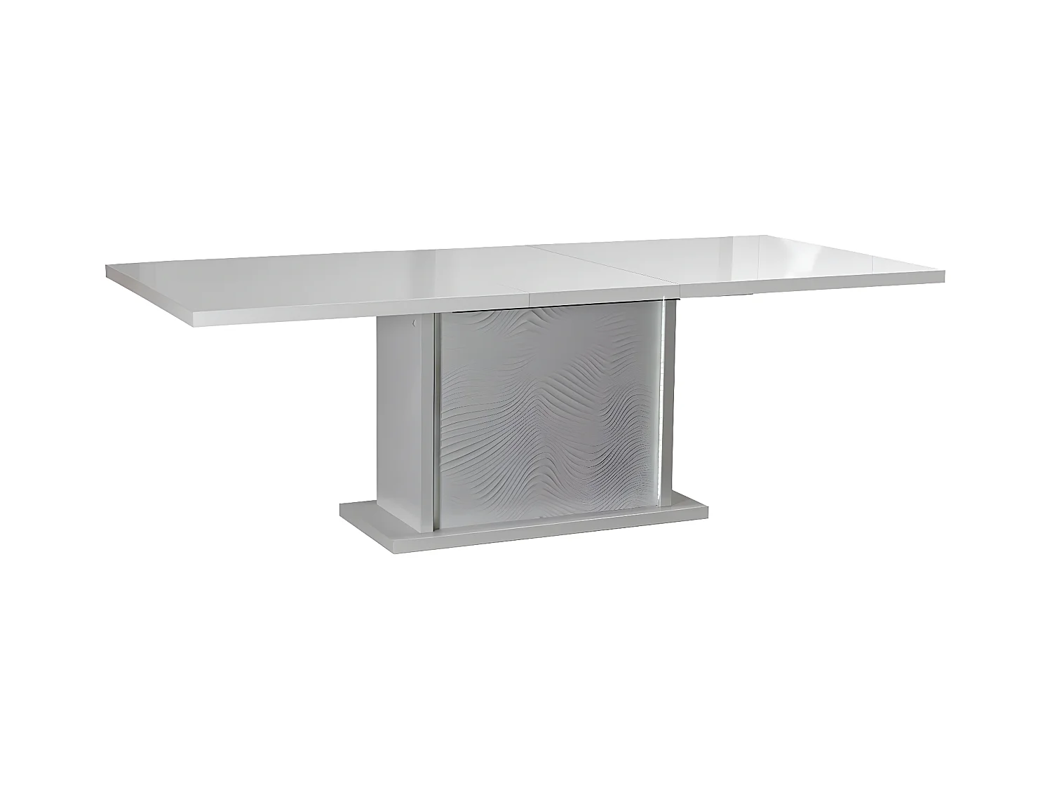 DAYTON WHITE - Table Allongeable 180-225cm Laquée Blanche et Leds