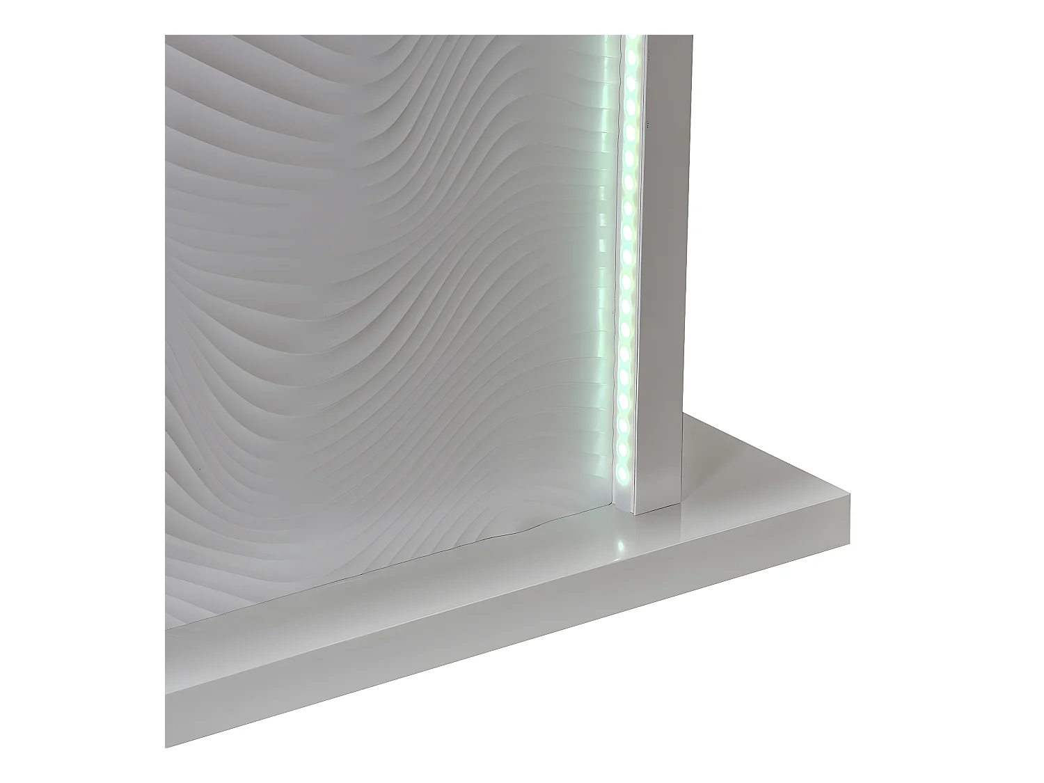 DAYTON WHITE - Table Allongeable 180-225cm Laquée Blanche et Leds