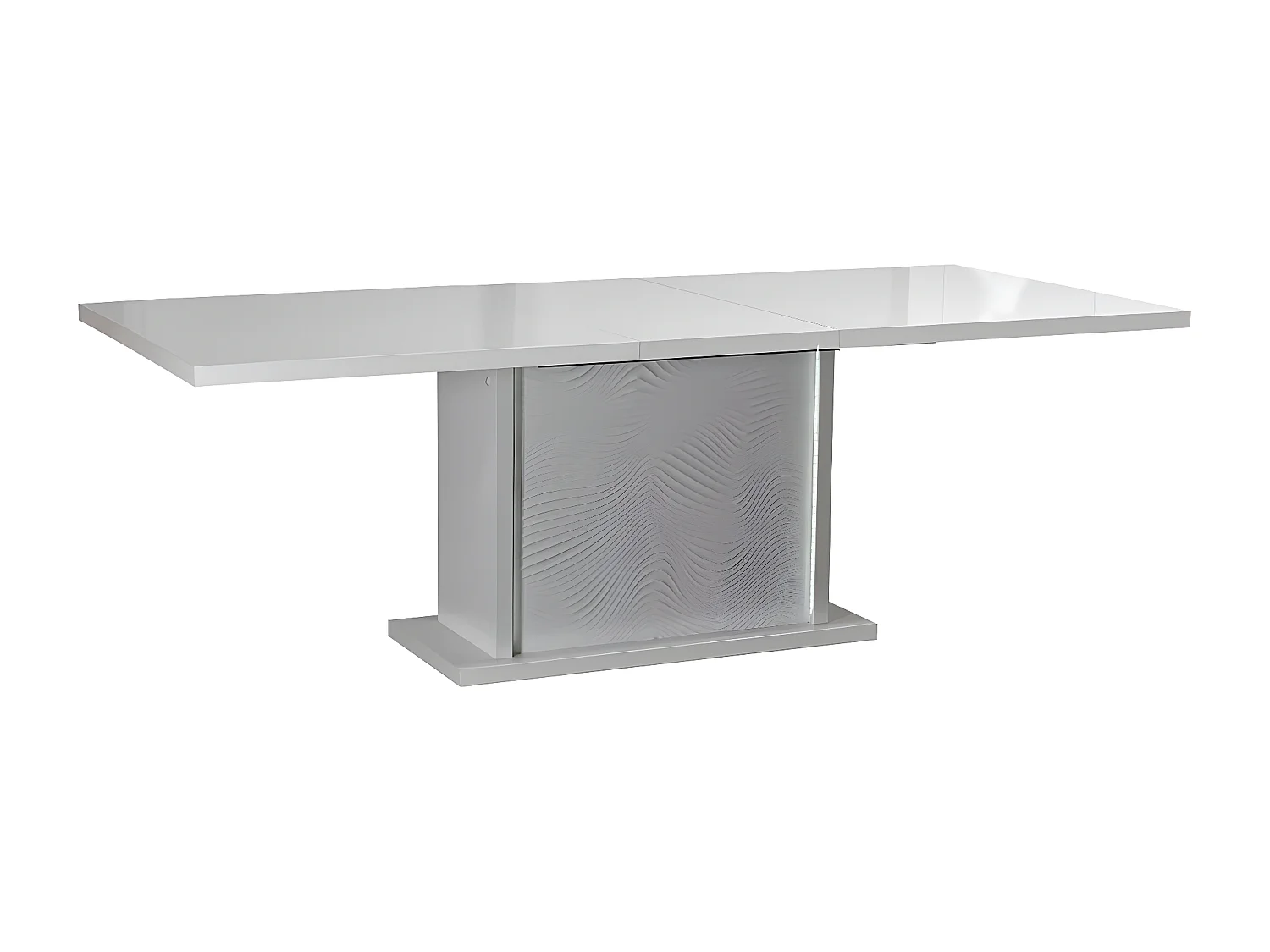 DAYTON WHITE - Table Allongeable 180-225cm Laquée Blanche et Leds