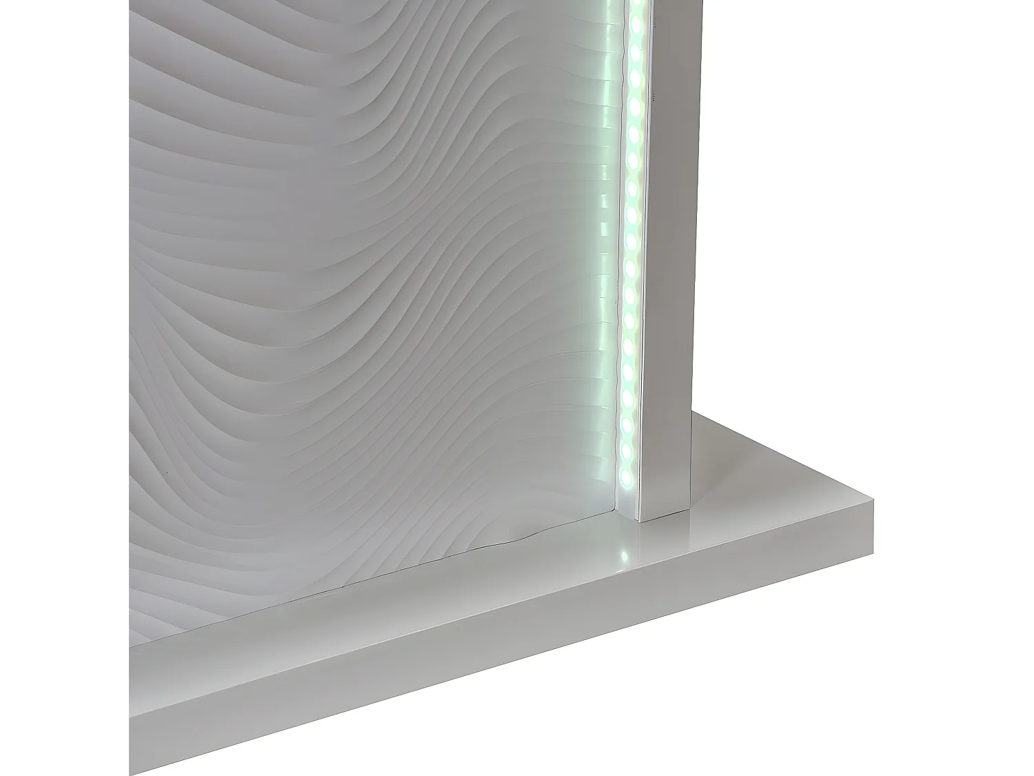 DAYTON WHITE - Table Allongeable 180-225cm Laquée Blanche et Leds