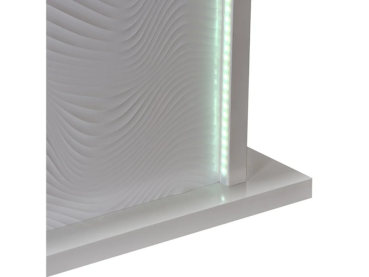 DAYTON WHITE - Table Allongeable 180-225cm Laquée Blanche et Leds