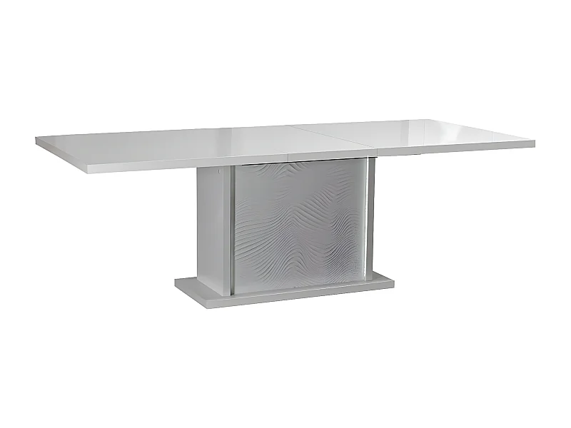 DAYTON WHITE - Table Allongeable 180-225cm Laquée Blanche et Leds