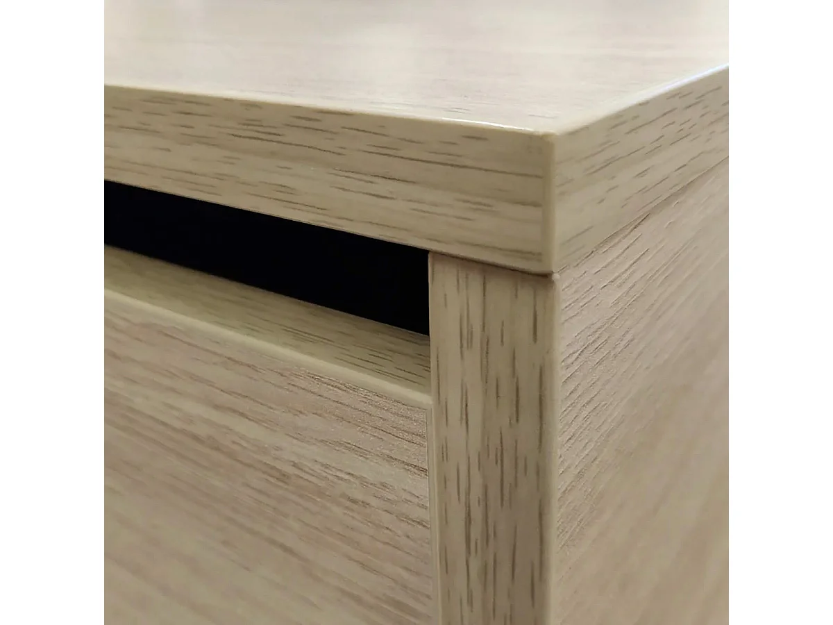 YUMA - Vitrine 1 Porte Réversible Effet Chêne et Leds