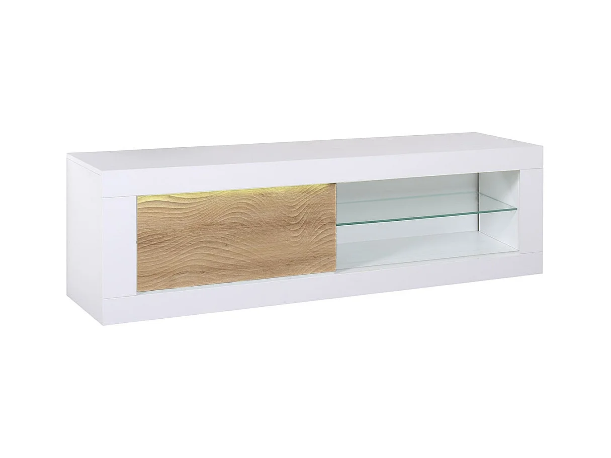 DAYTON OAK - Ensemble Salon Complet Effet Chêne et Leds