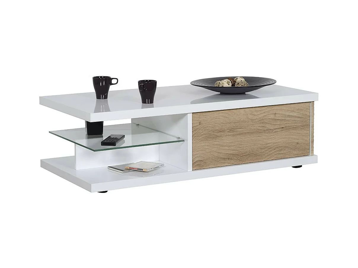 DAYTON OAK - Ensemble Salon Complet Effet Chêne et Leds