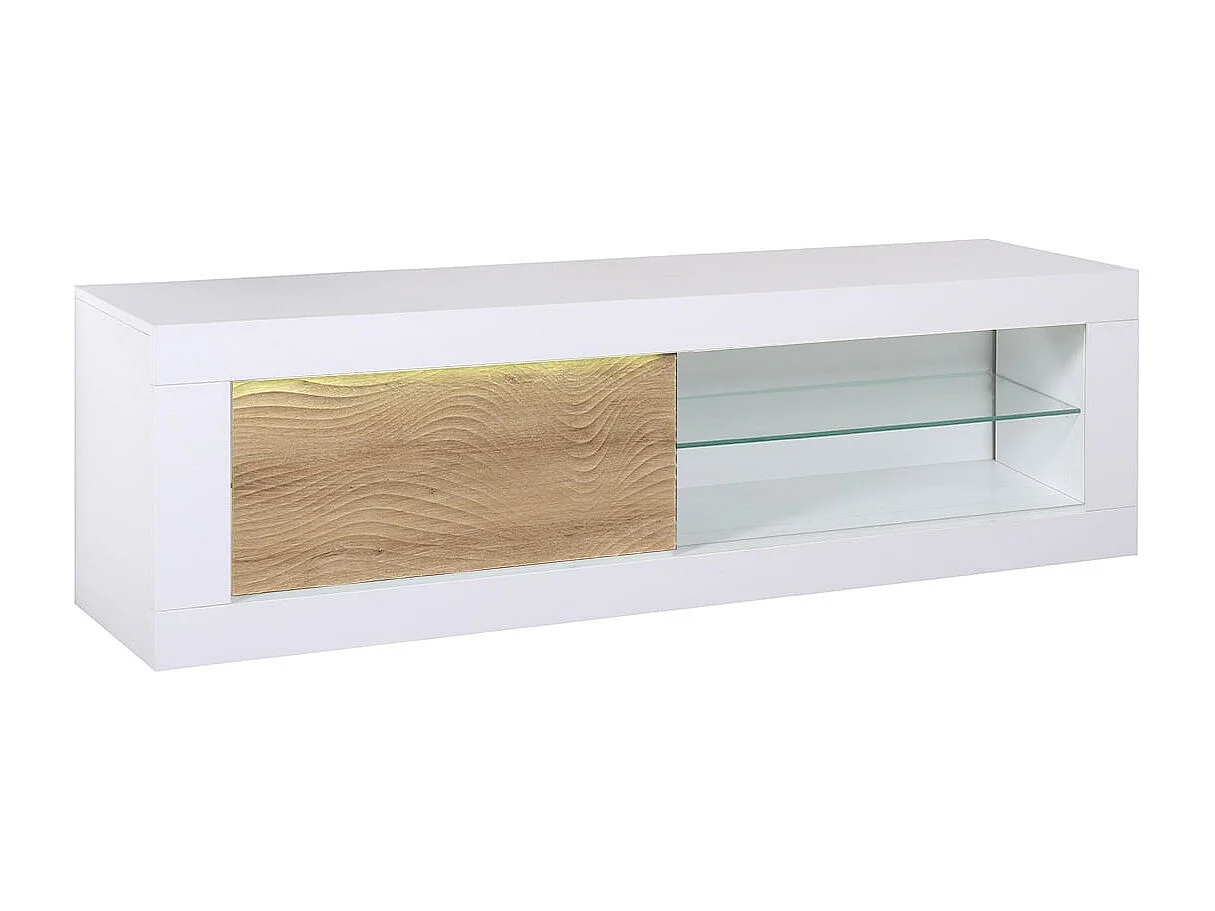 DAYTON OAK - Ensemble Salon Complet Effet Chêne et Leds