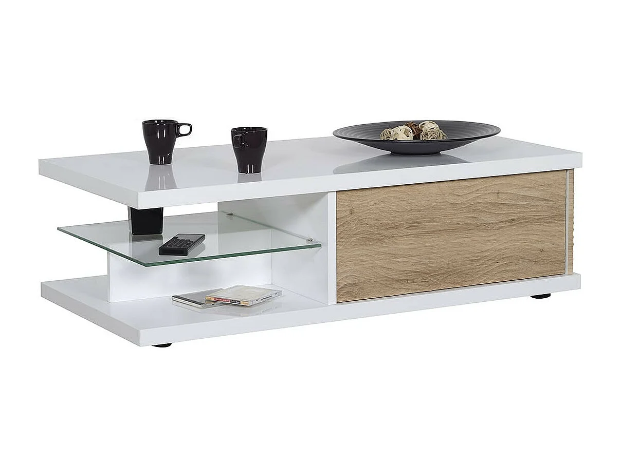 DAYTON OAK - Ensemble Salon Complet Effet Chêne et Leds