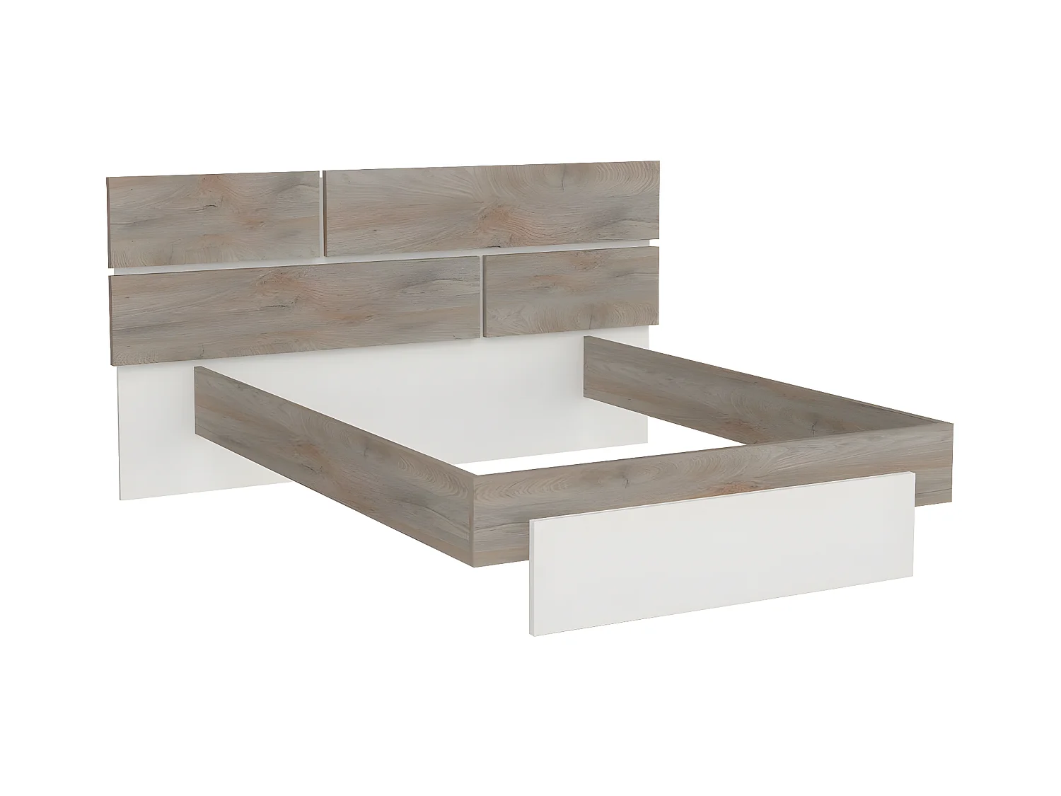 NINO LIGHT - Ensemble Lit 160x200cm avec Leds + 2 Chevets à Poser