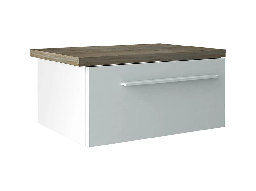 NINO LIGHT - Lit 160x200cm avec Leds et Chevets Suspendus + Armoire 3P