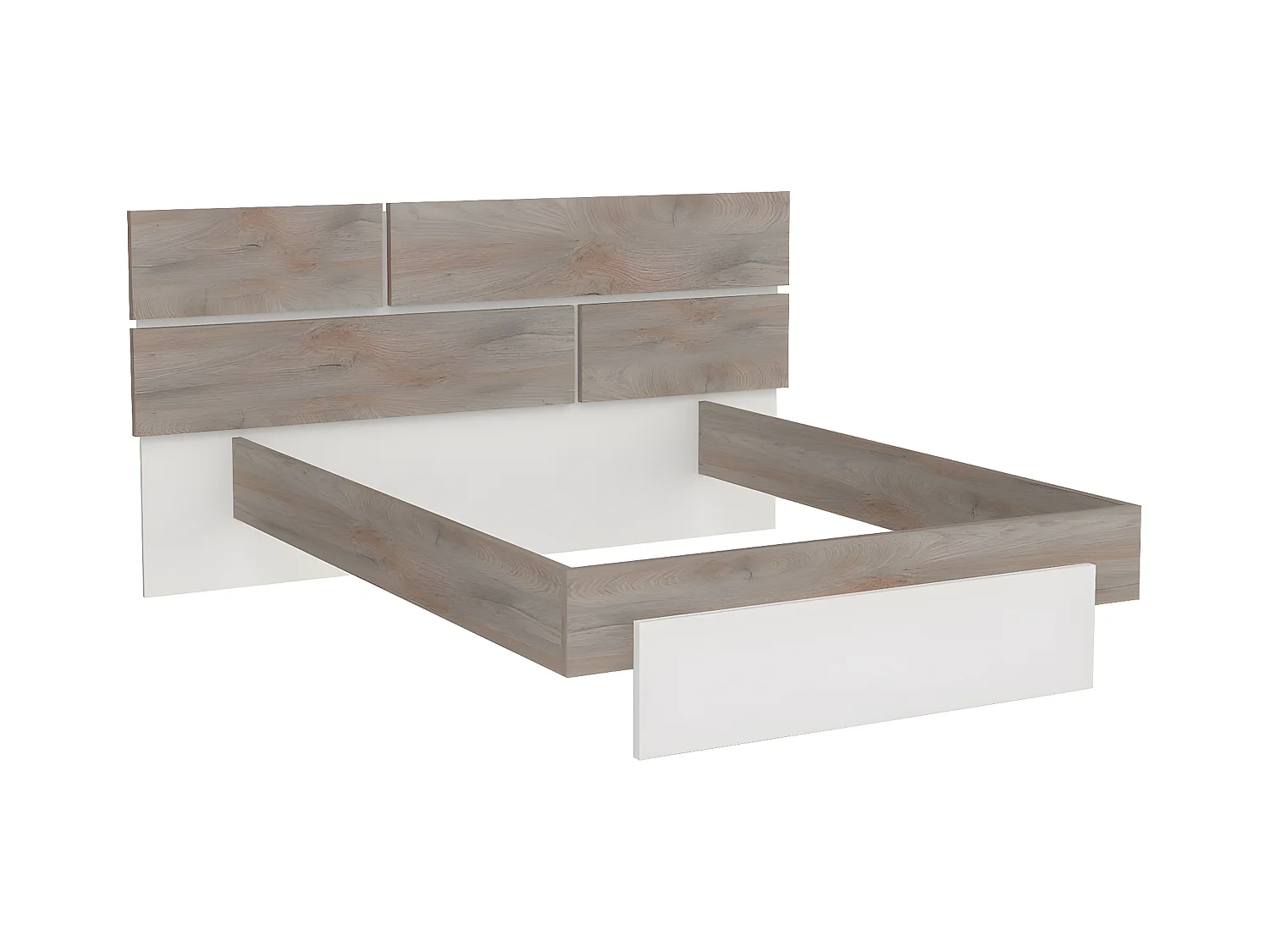 NINO LIGHT - Ensemble Lit 180x200cm avec Leds + 2 Chevets à Poser