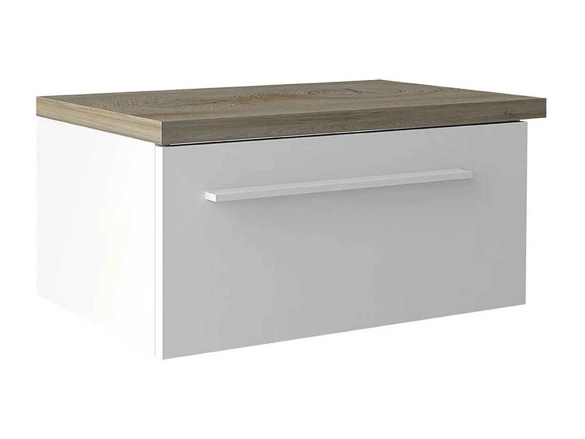 NINO LIGHT - Lit 180x200cm avec Leds et Chevets Suspendus + Armoire 3P