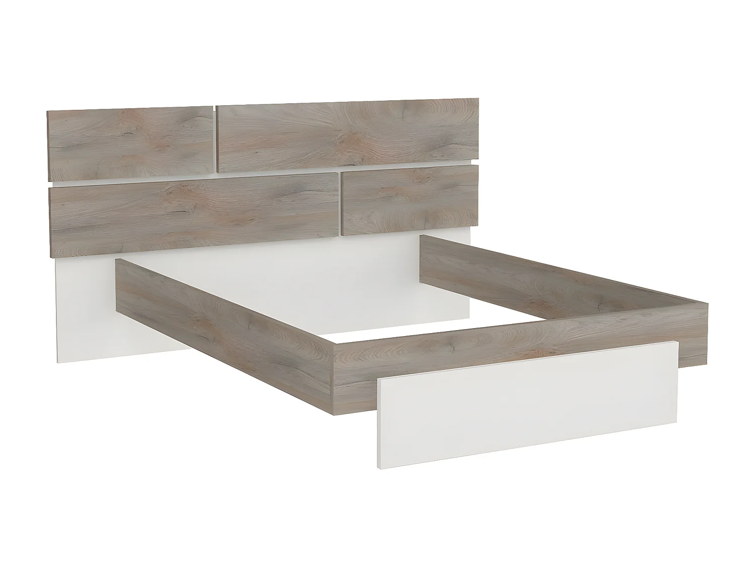 NINO LIGHT - Ensemble Lit 140x190cm avec Leds + 2 Chevets à Poser