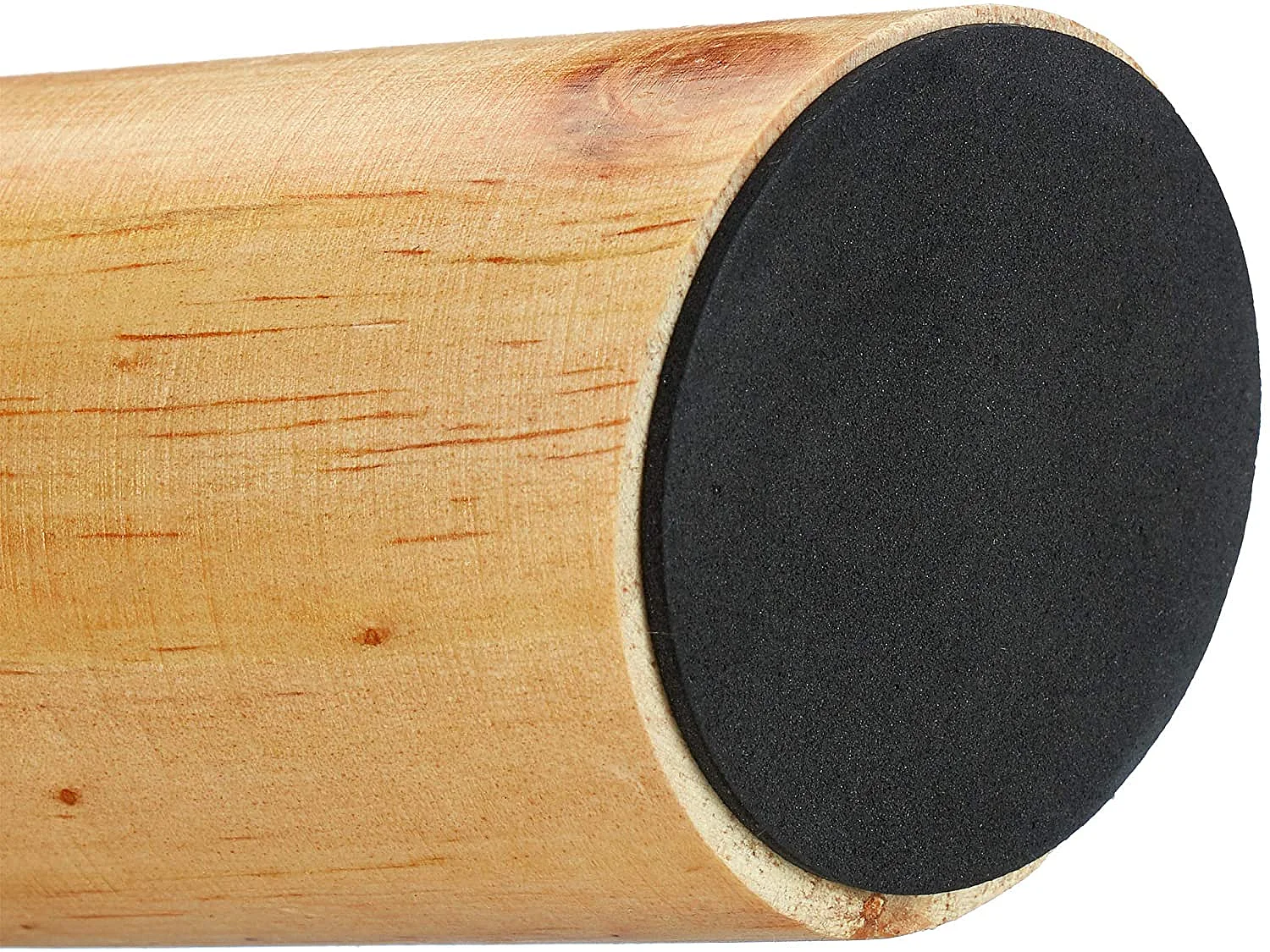 Taburete puf pelo pelo sintético 4 patas madera blanca 13_0002796