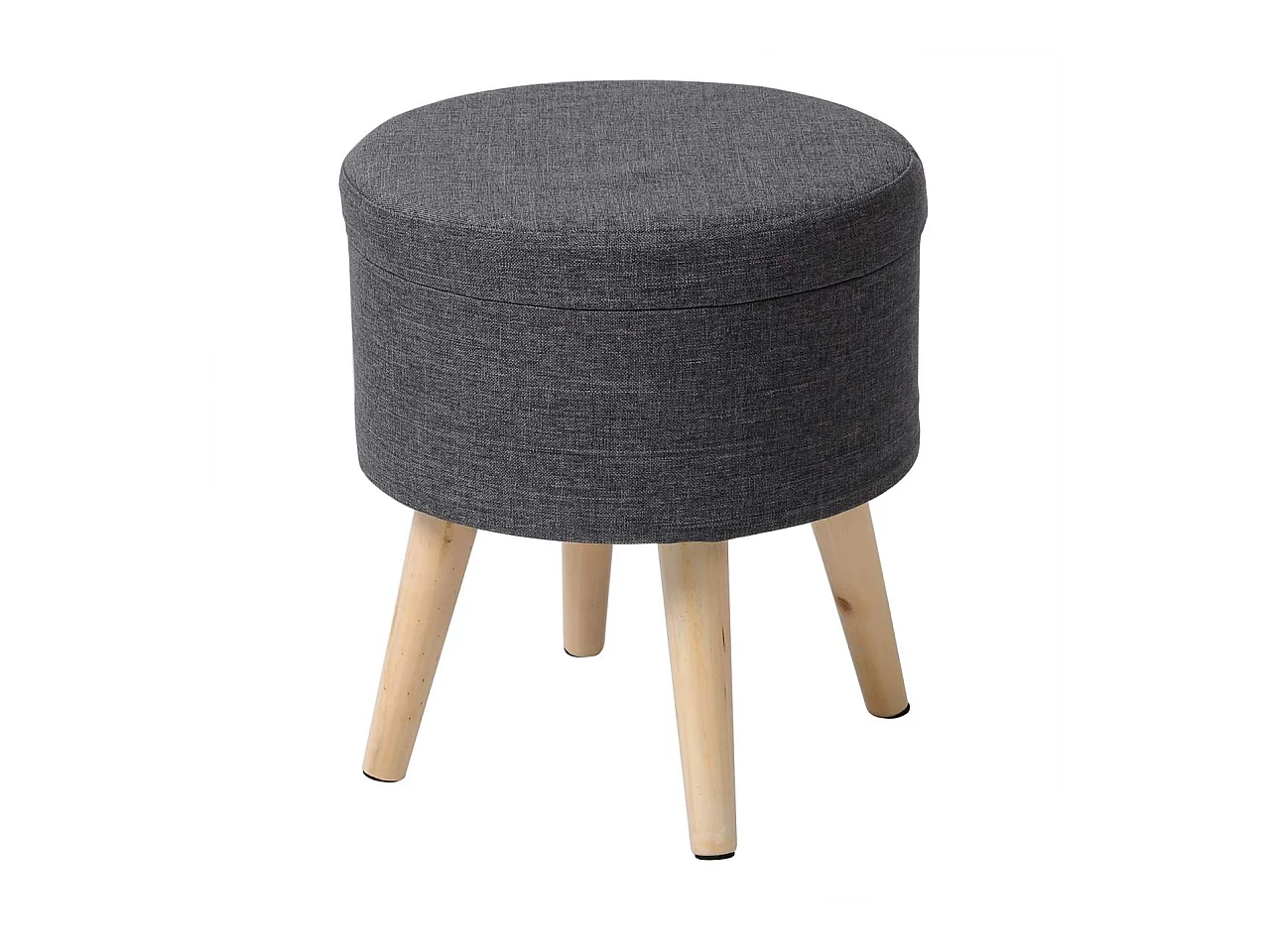 Banqueta de linho com tampa removível cinza escuro 19_0000520