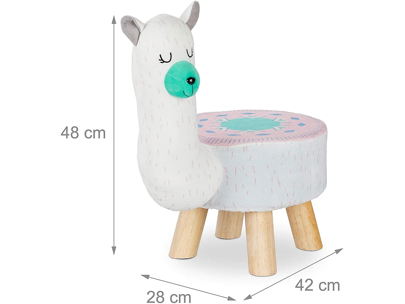 Sgabello animali per bambini bianco e rosa 13_0002752_2