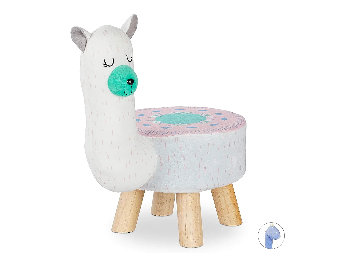 Tabouret animalier pour enfants blanche 42 x 28 x 48 cm 13_0002752_2