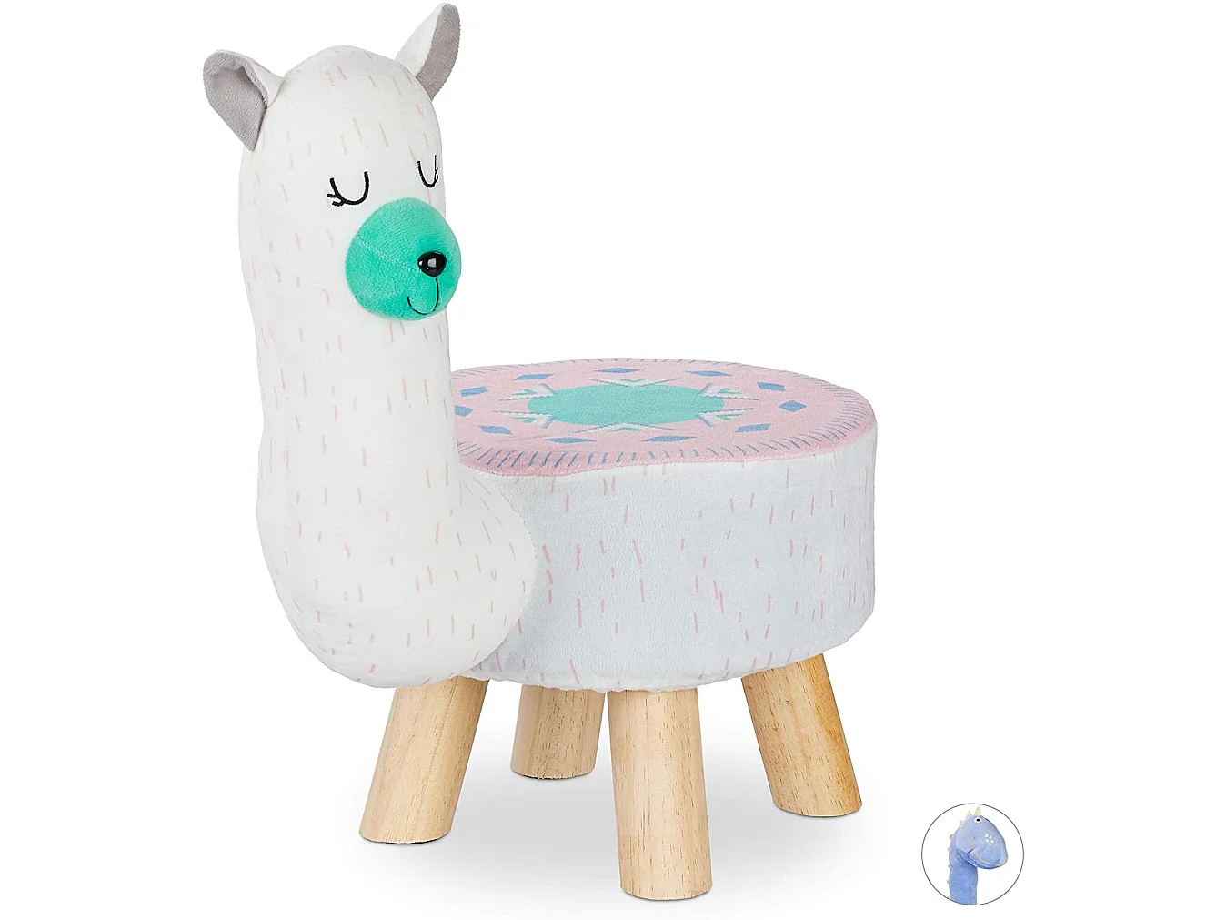 Tabouret animalier pour enfants blanche 42 x 28 x 48 cm 13_0002752_2