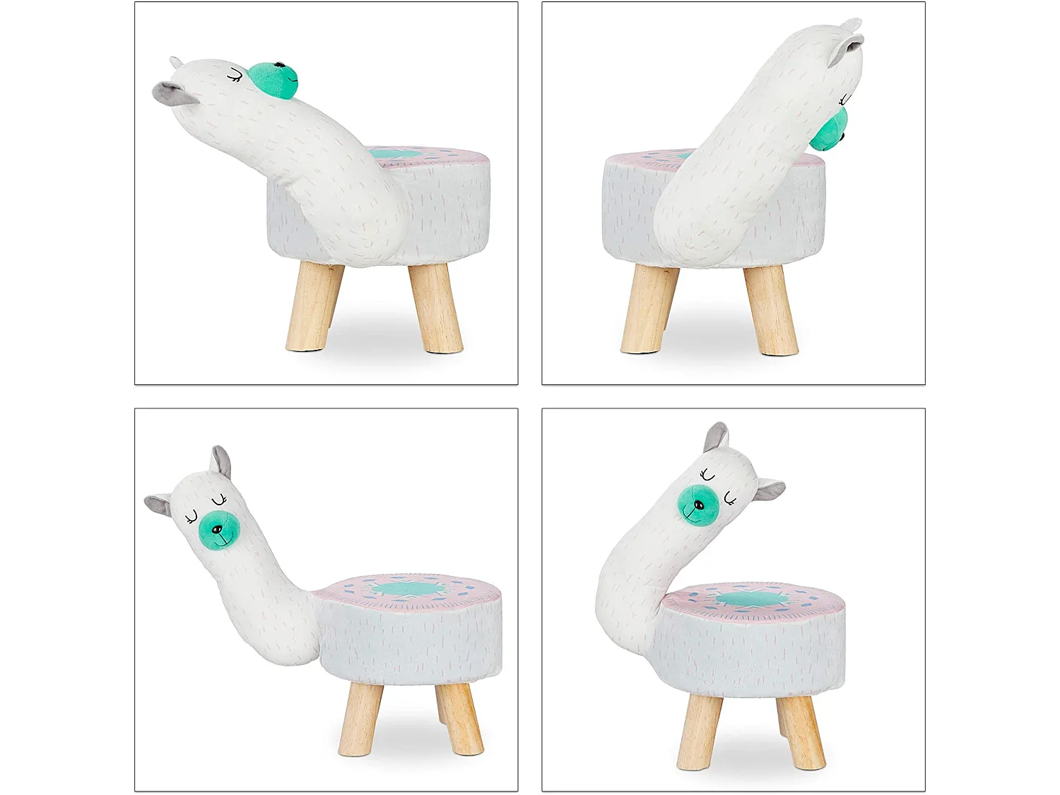 Tabouret animalier pour enfants blanche 42 x 28 x 48 cm 13_0002752_2