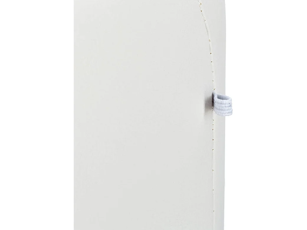 Taburete redondo con 4 patas de madera y sintético blanco 13_0002818