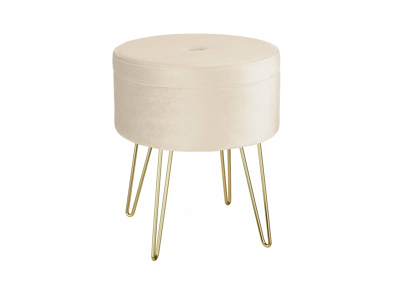 Sgabello ottomano con contenitore, tavolino effetto velluto beige 08_0000307