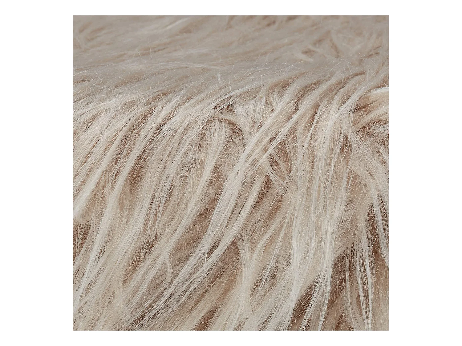 Taburete pelo pelo sintético puf 4 patas madera marrón 13_0002796_2