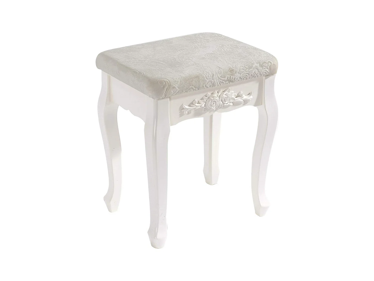 Tabouret de coiffeuse en effet bois blanche 37 x 30 x 50 cm 19_0000469