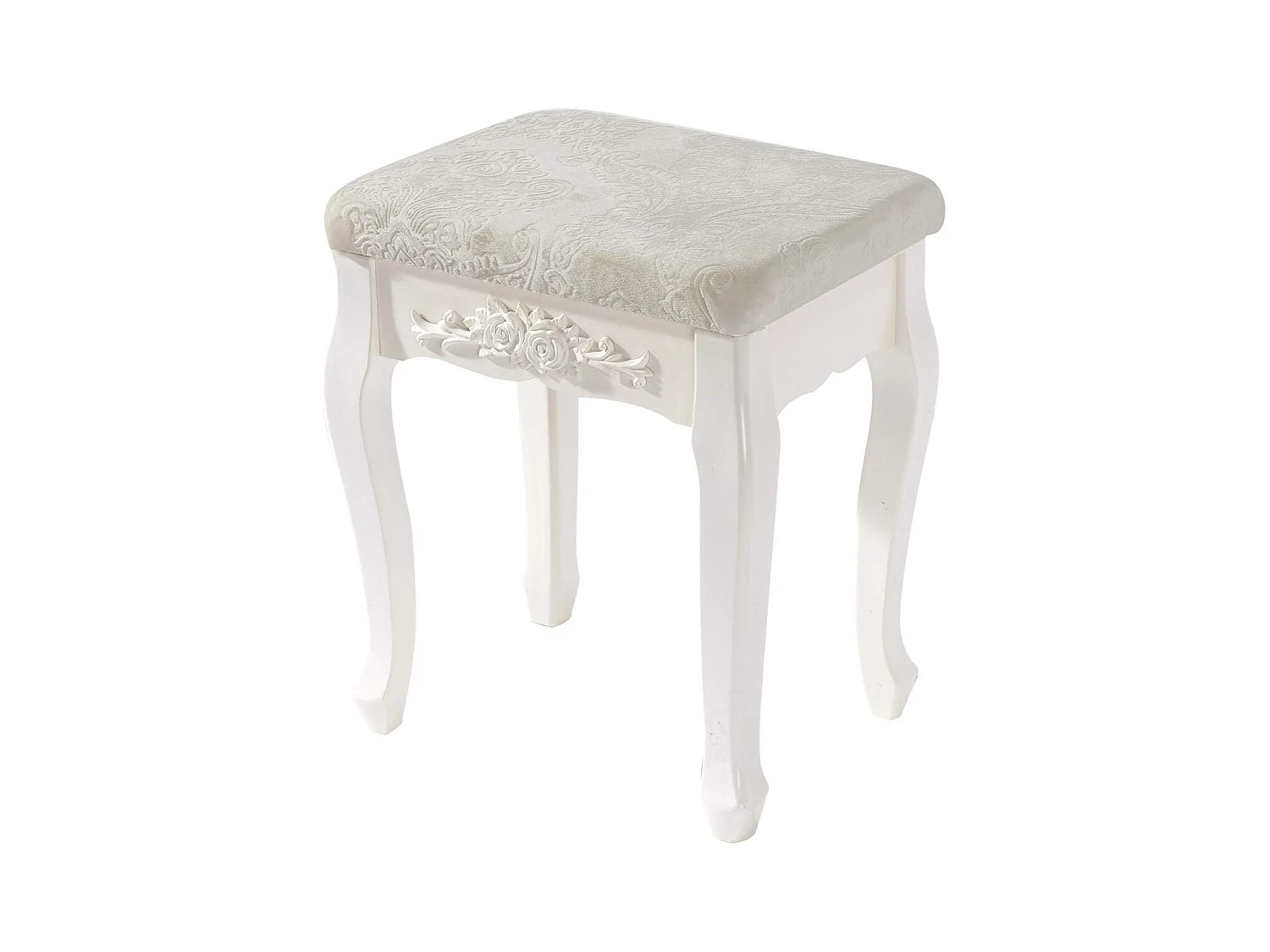 Tabouret de coiffeuse en effet bois blanche 37 x 30 x 50 cm 19_0000469