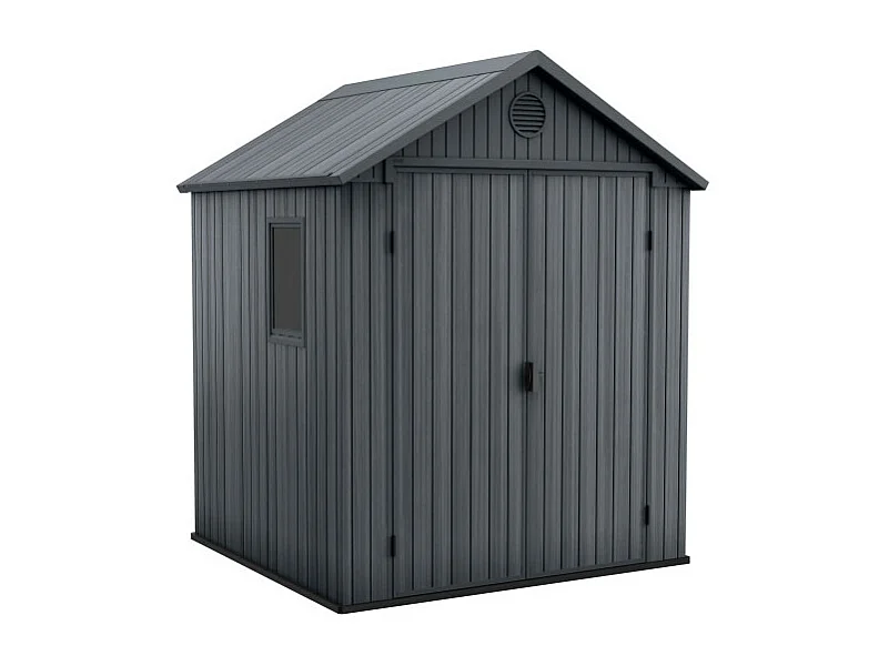 Abri jardin résine "Darwin 66" - 3m² - 199 x 182 x 221 cm - Gris