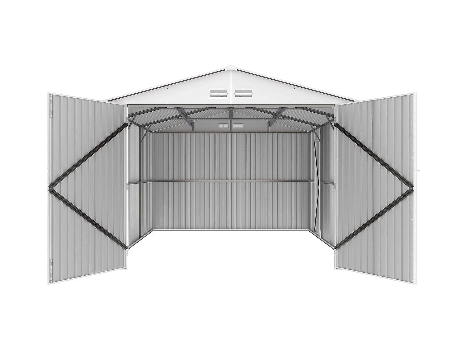 Garaż metalowy "Nevada" z drzwiami wahadłowymi - 15,36 m²