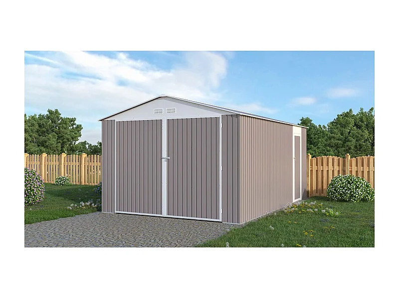 Garage métal "Nevada" avec porte battante - 15,36 m²