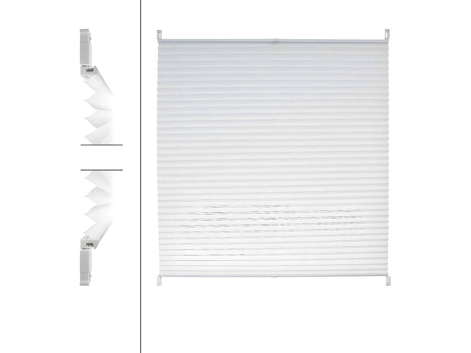 Stores Plissés 60 x 100 cm Blanc avec Klemmfix sans perçage pour Fenêtre ECD Germany