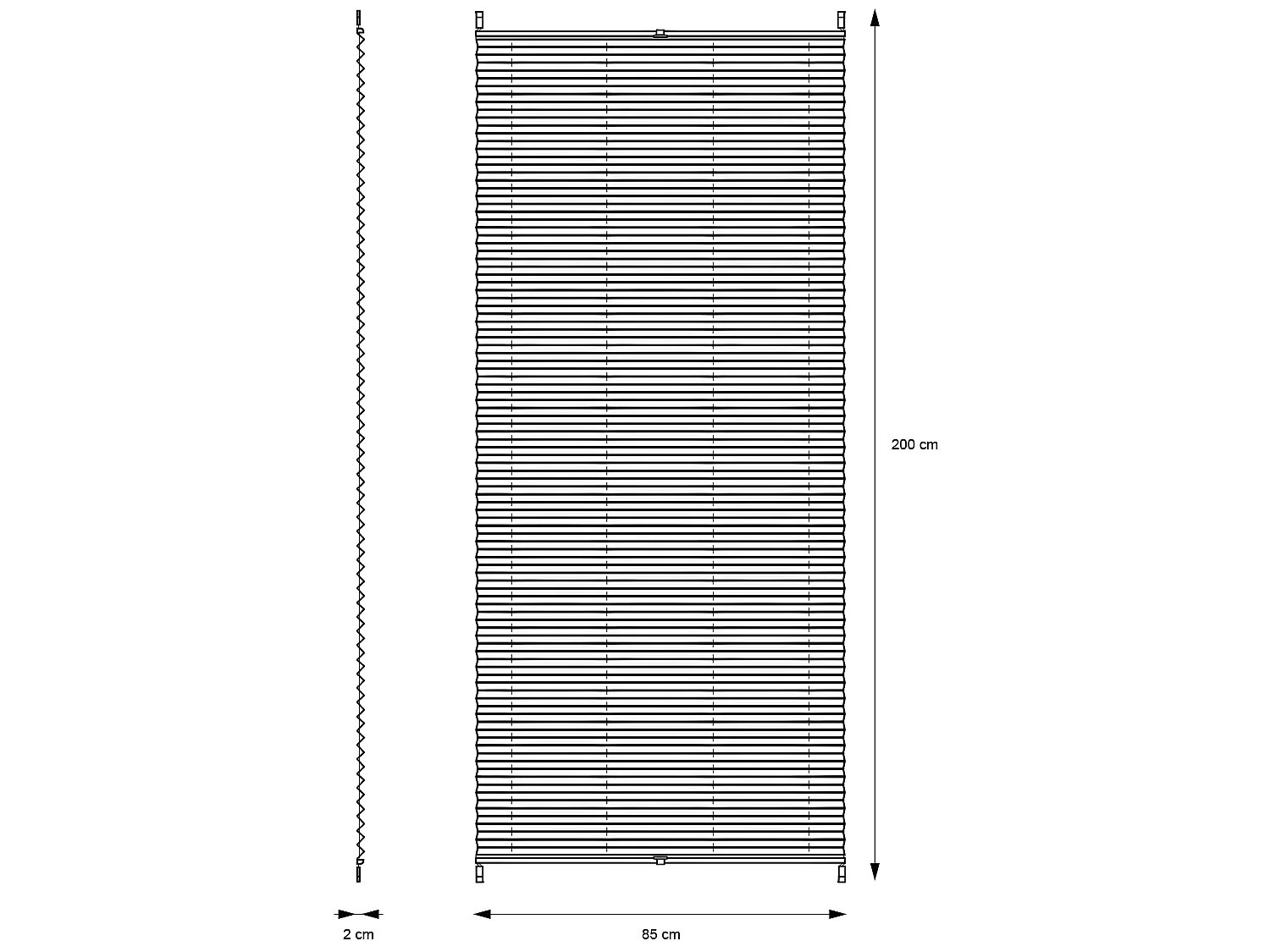Stores Plissés 85 x 200 cm Crème Klemmfix sans perçage Blanc ECD Germany