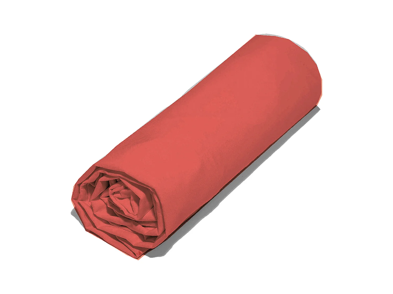Drap housse 140x190 cm satin de coton SAPRI rouge sienne