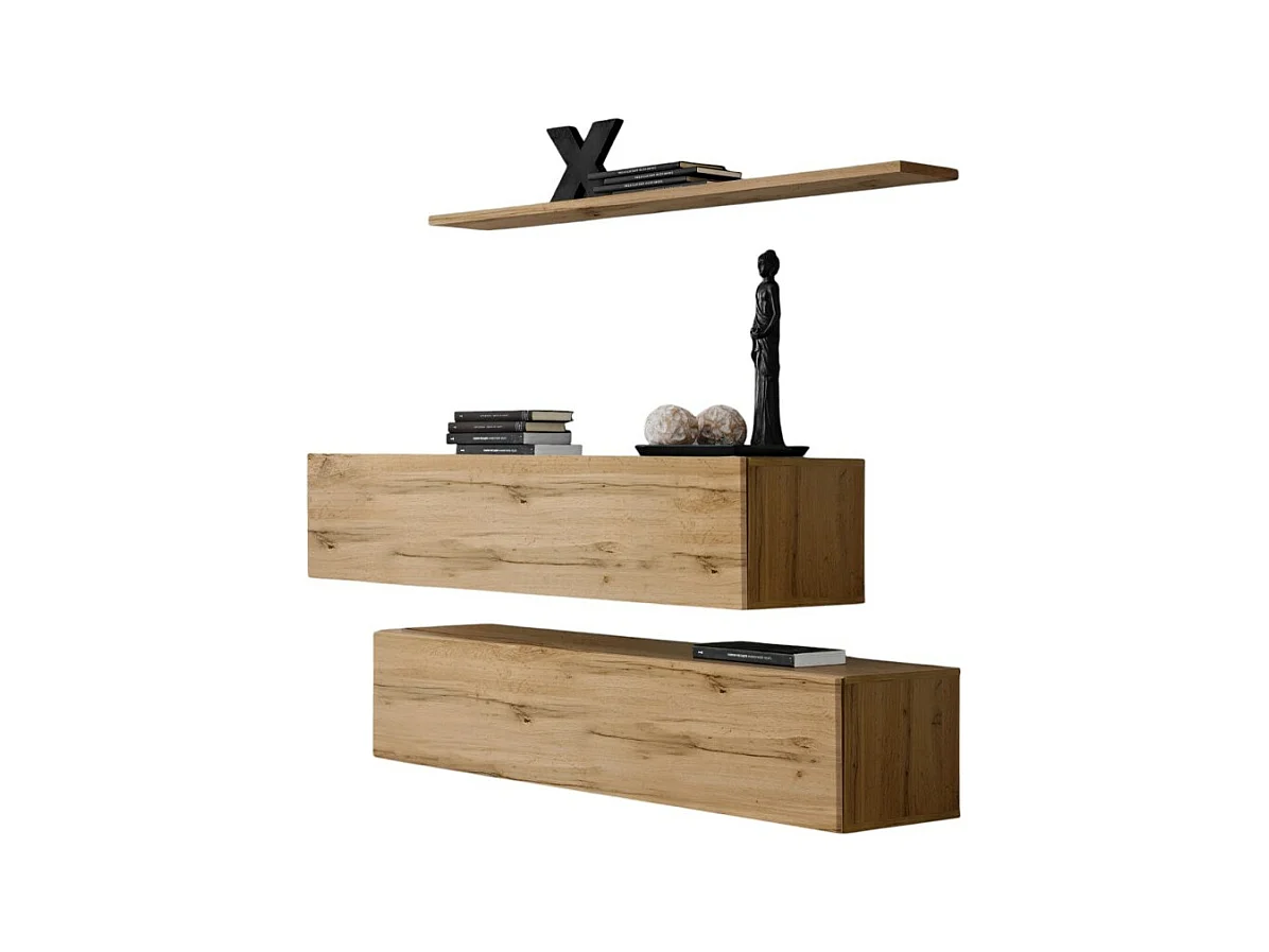 Ensemble meubles de salon SWITCH SBII design, coloris chêne Wotan.