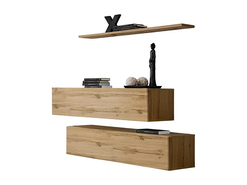 Ensemble meubles de salon SWITCH SBII design, coloris chêne Wotan.