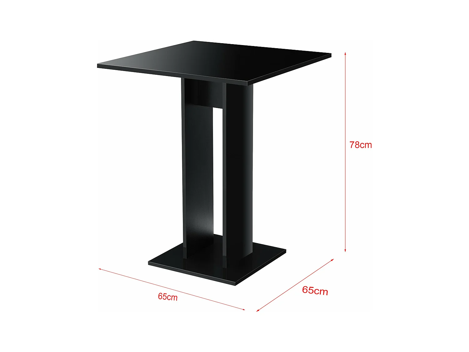 Comedor cocina salón mesa cuadrada 78 cm negro 03_0006126