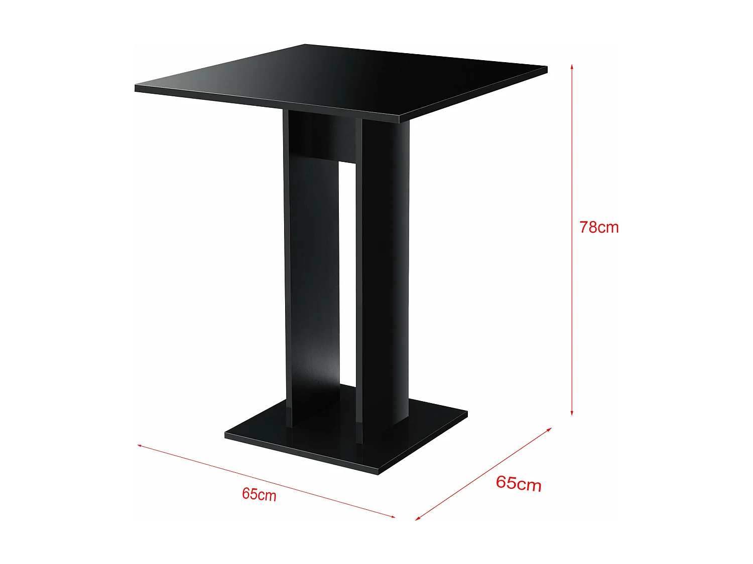 Comedor cocina salón mesa cuadrada 78 cm negro 03_0006126