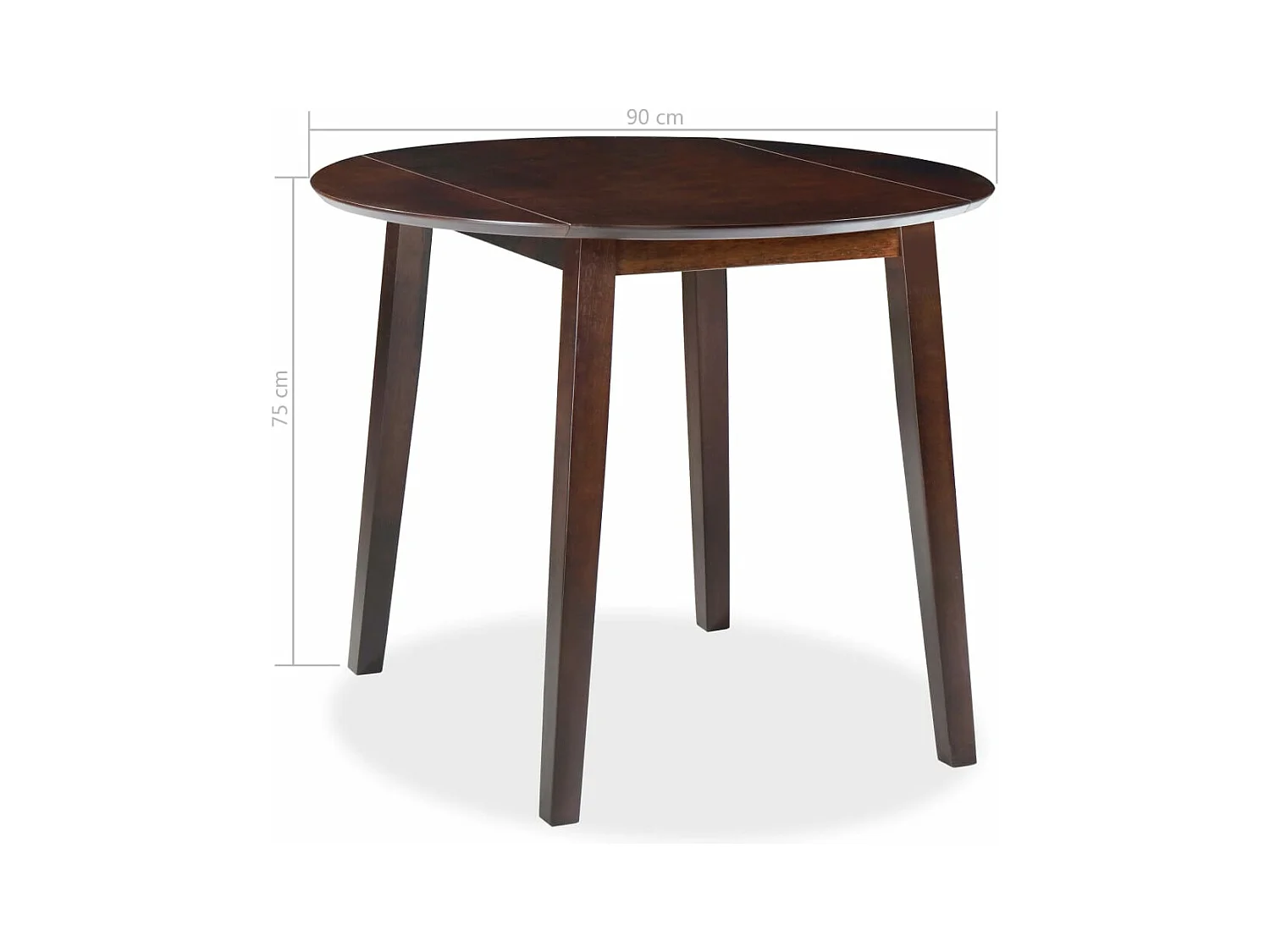 Table de salon salle effet bois marron 90 x 90 x 75 cm 0902249