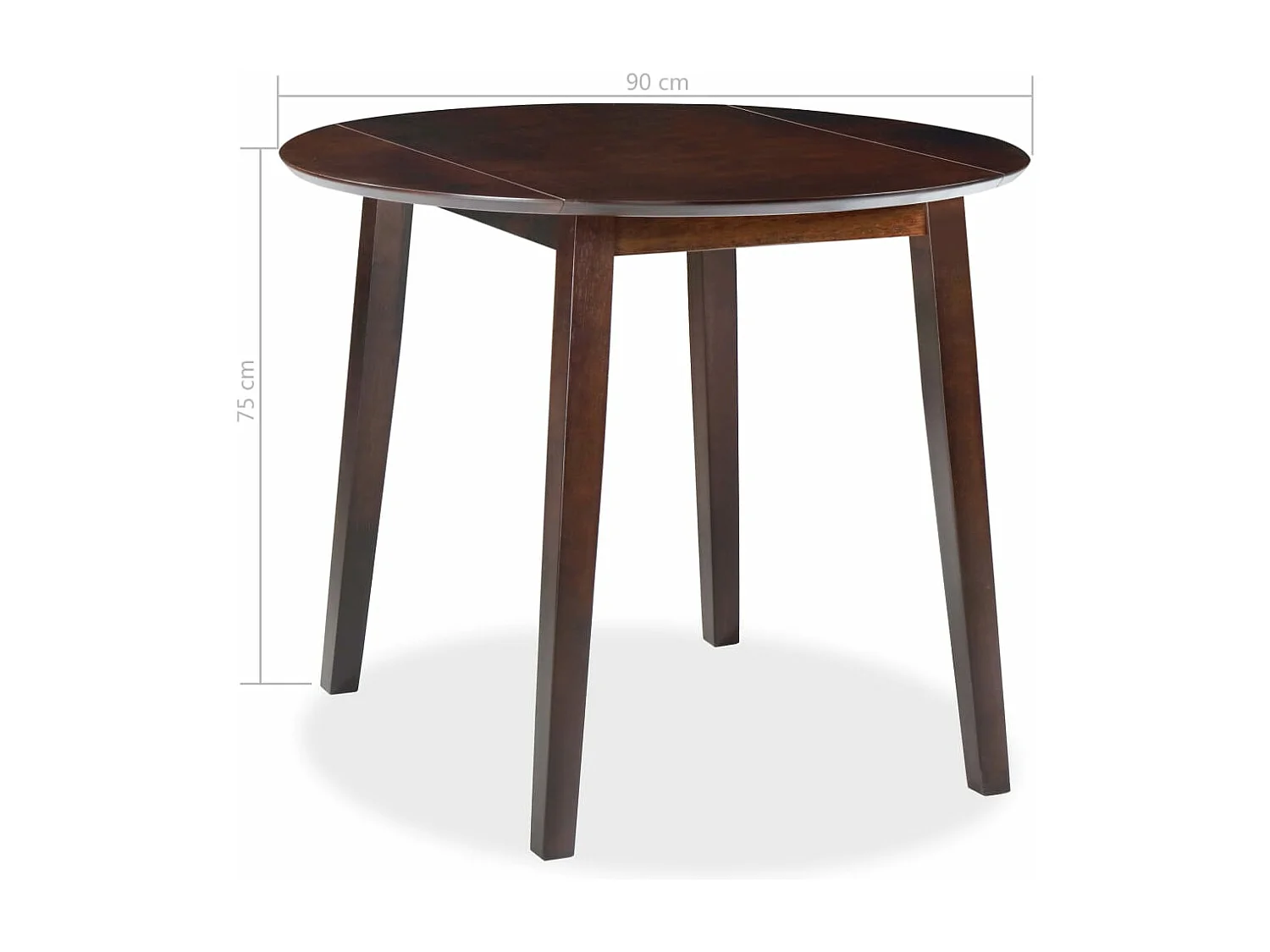 Table de salon salle effet bois marron 90 x 90 x 75 cm 0902249