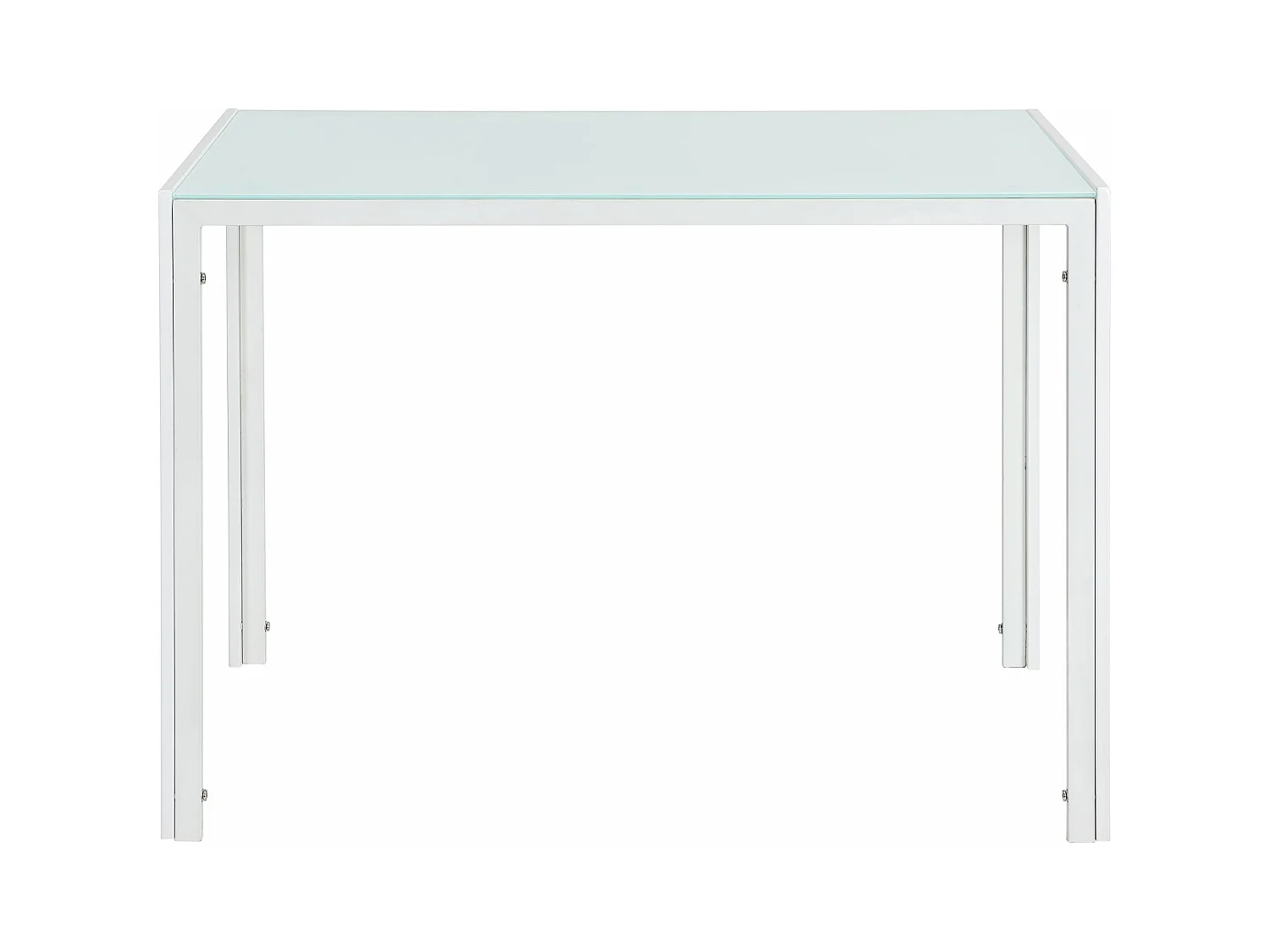 Mesa comedor cocina salón cristal patas acero 105 cm blanco 03_0006261