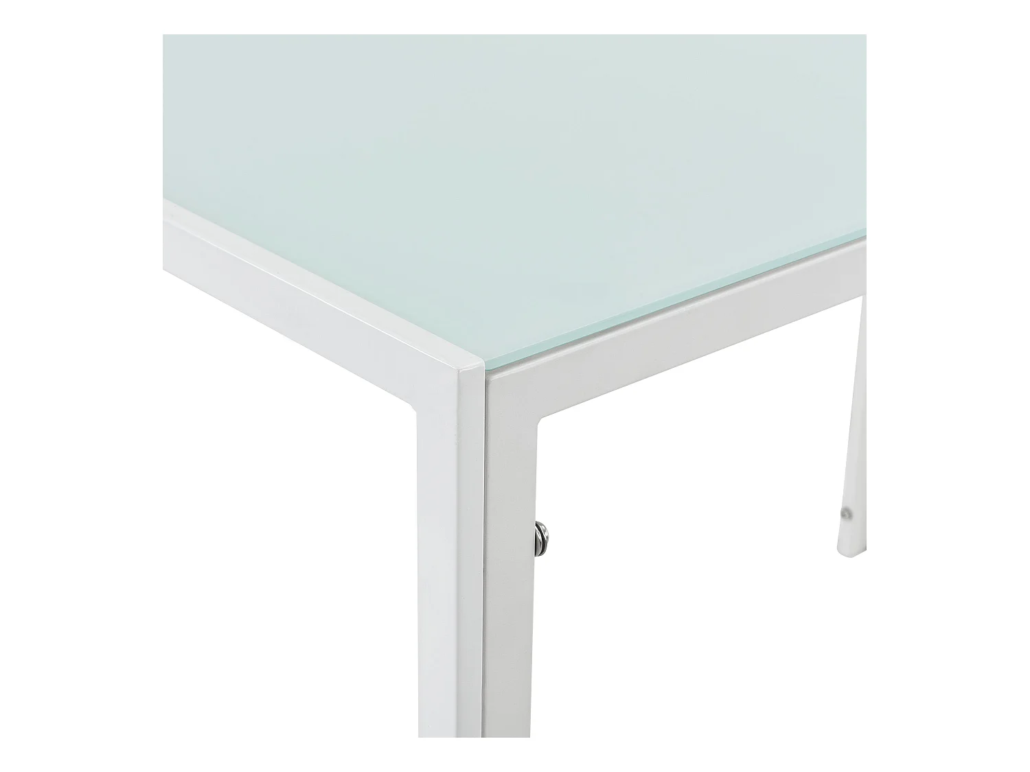Mesa comedor cocina salón cristal patas acero 105 cm blanco 03_0006261